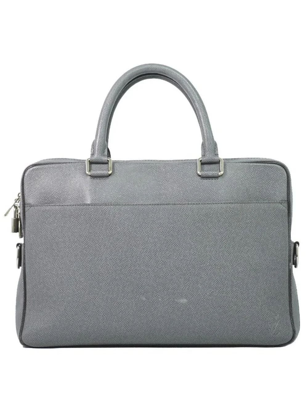Louis Vuitton LV Porto Documan Business PM Taiga Leather Bag Glacier Gray